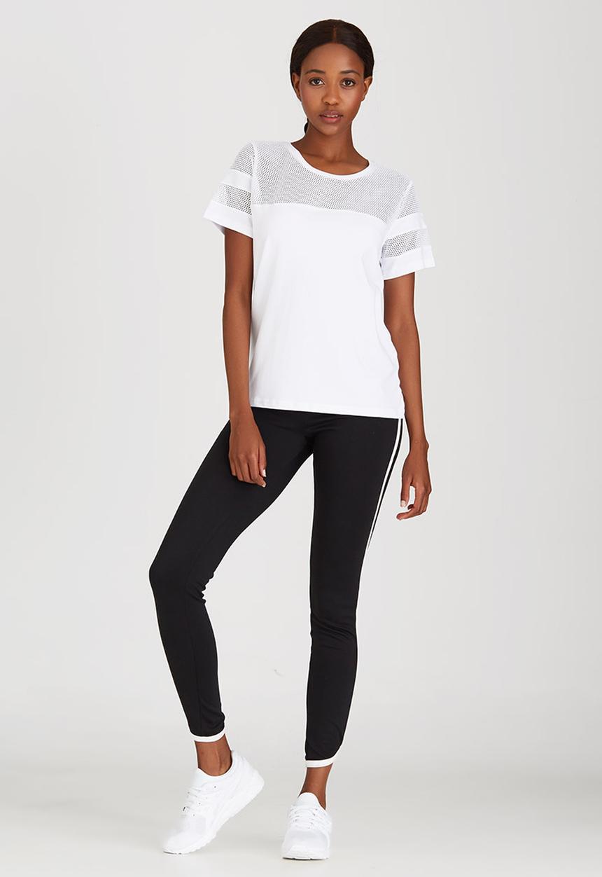 c(inch) - Mesh Inset T-shirt White