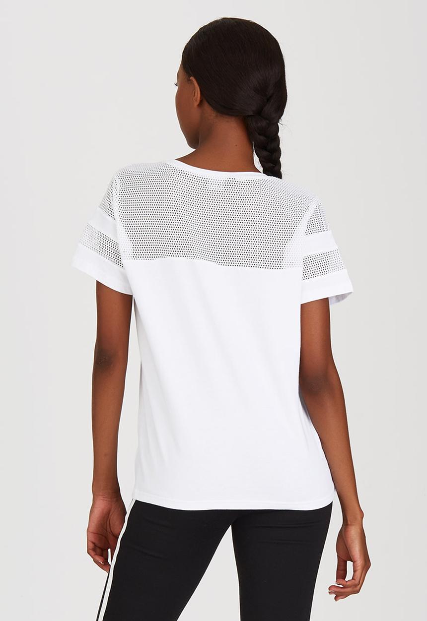 c(inch) - Mesh Inset T-shirt White