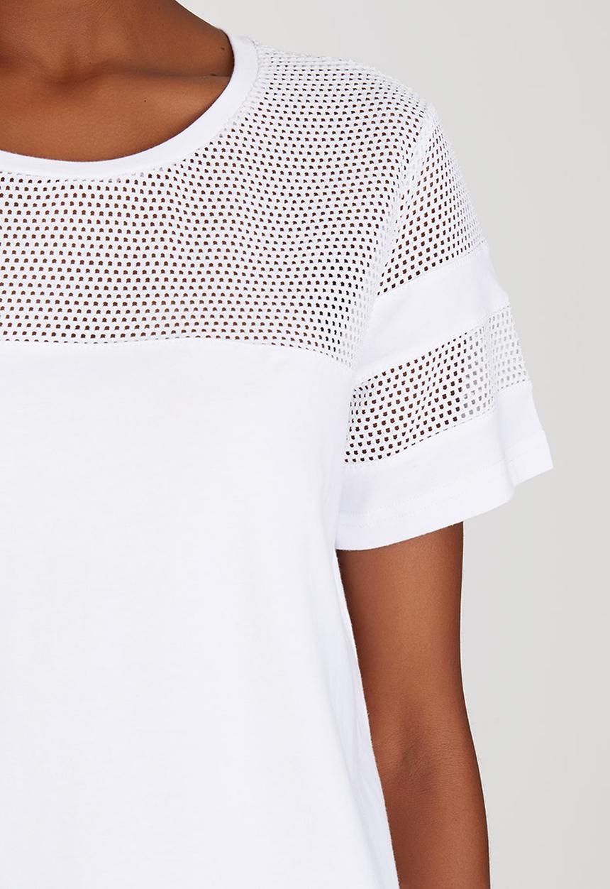 c(inch) - Mesh Inset T-shirt White