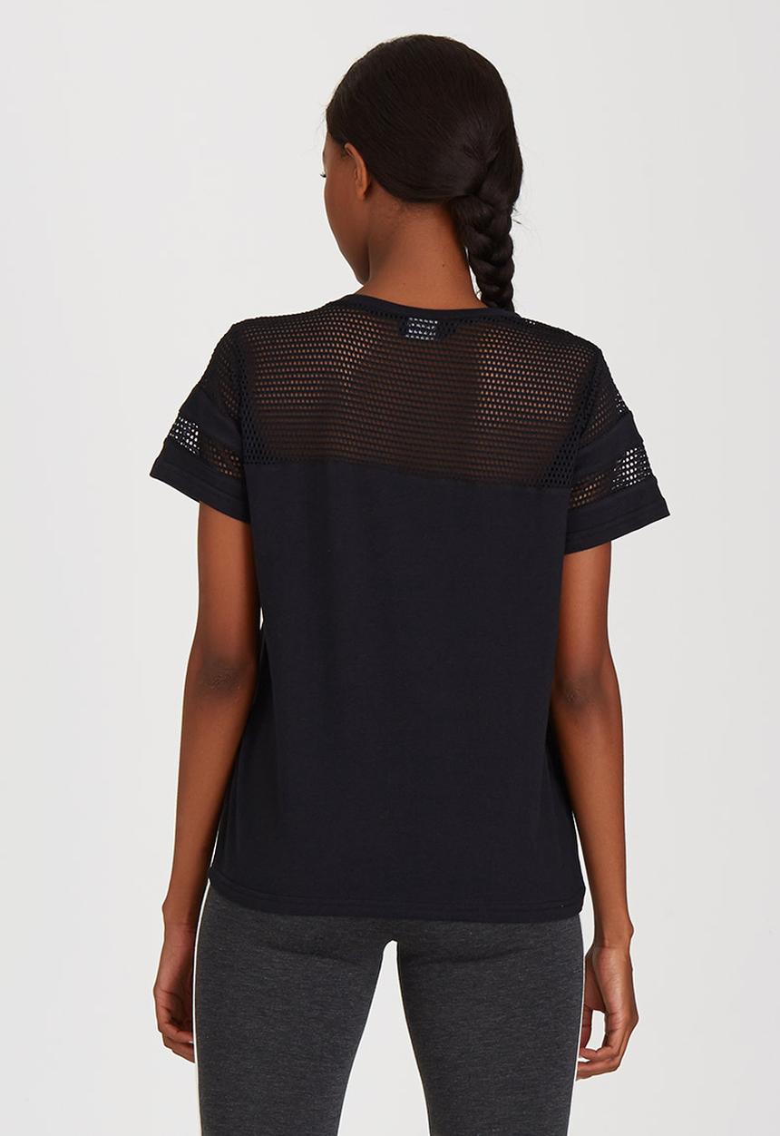 c(inch) - Mesh Inset T-shirt Black
