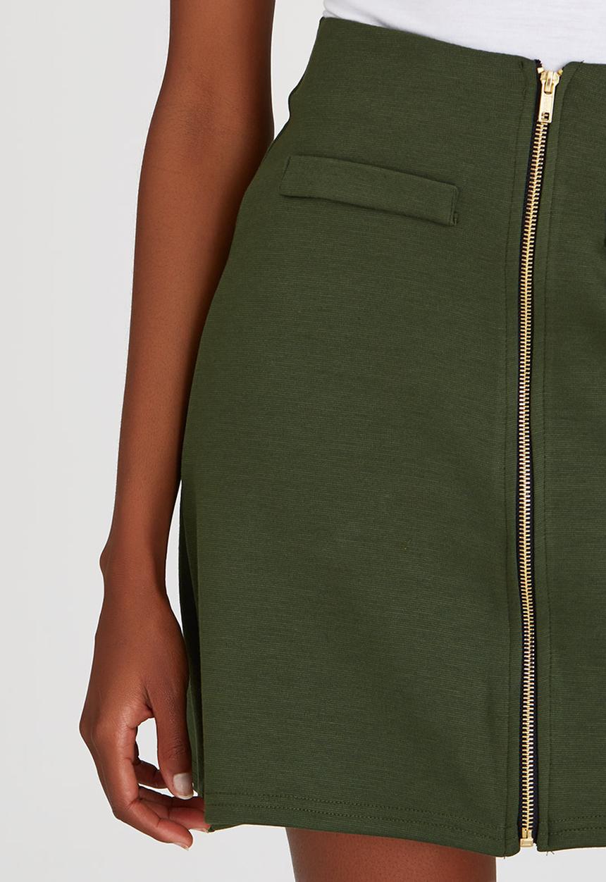 c(inch) - Zip Mini Skirt Dark Green