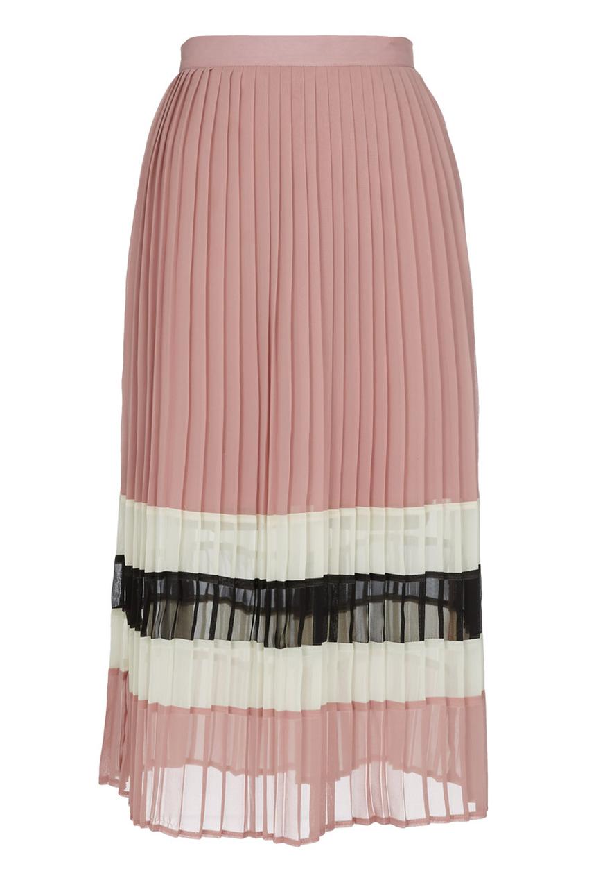 STYLE REPUBLIC - Pleated Midi Skirt Pale Pink
