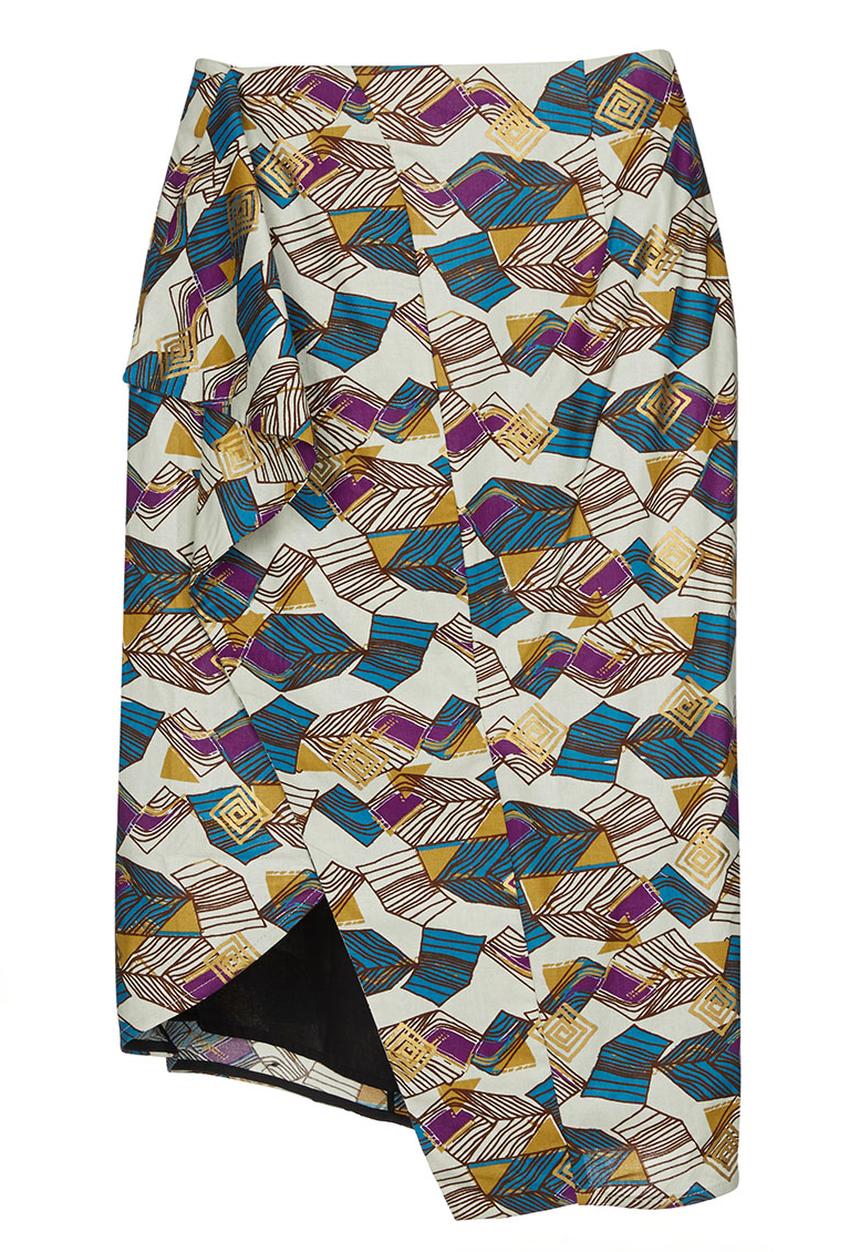 KISUA - Freetown Asymmetric Skirt Multi-colour