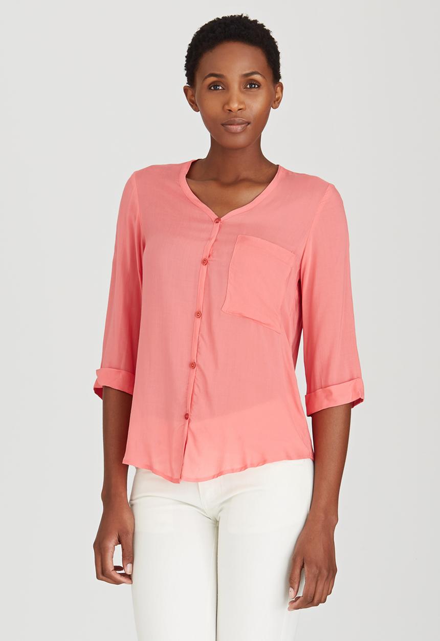edit - Utility Top with Cross-over Back Coral