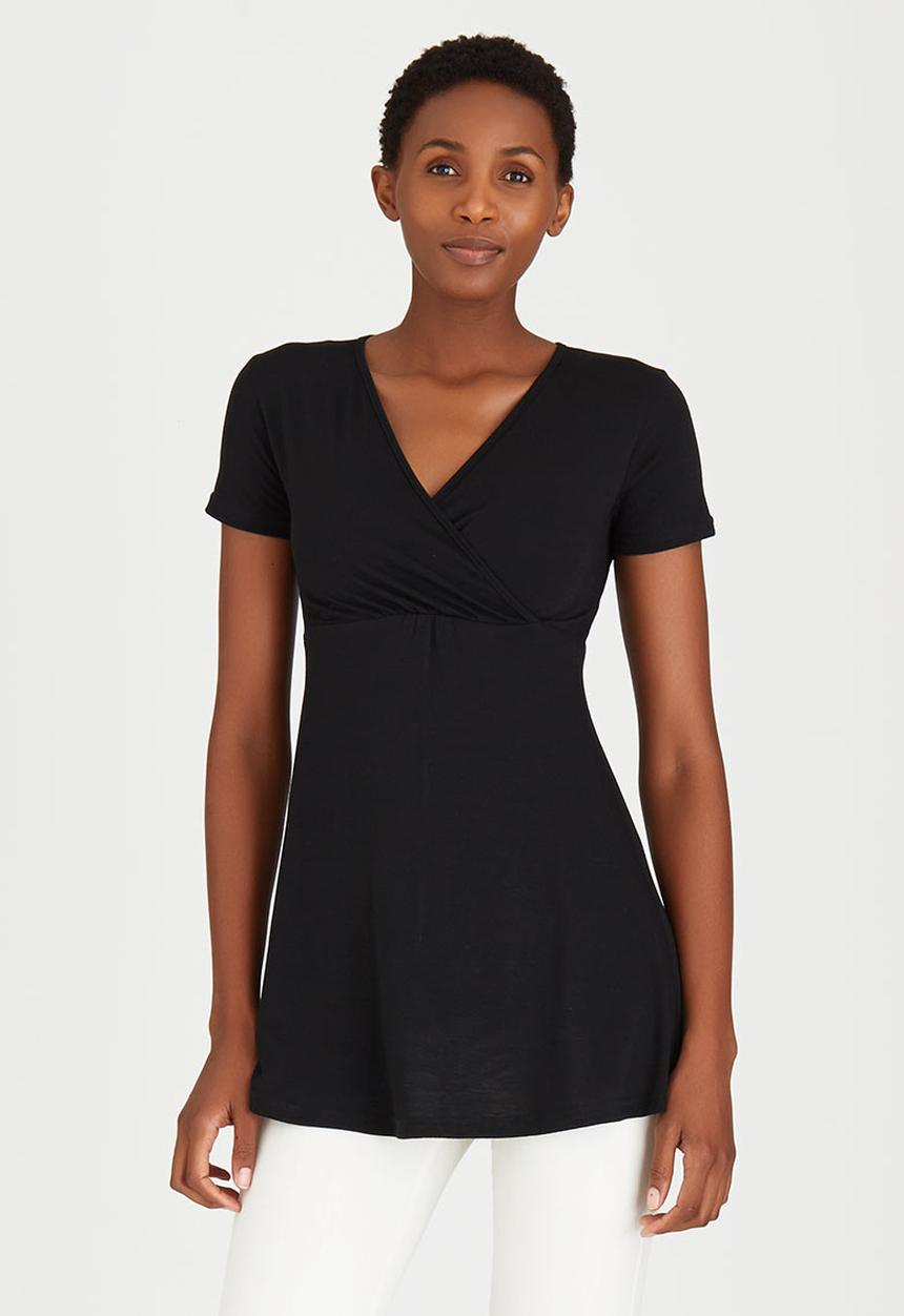 edit - Cross Over Front Tunic Black