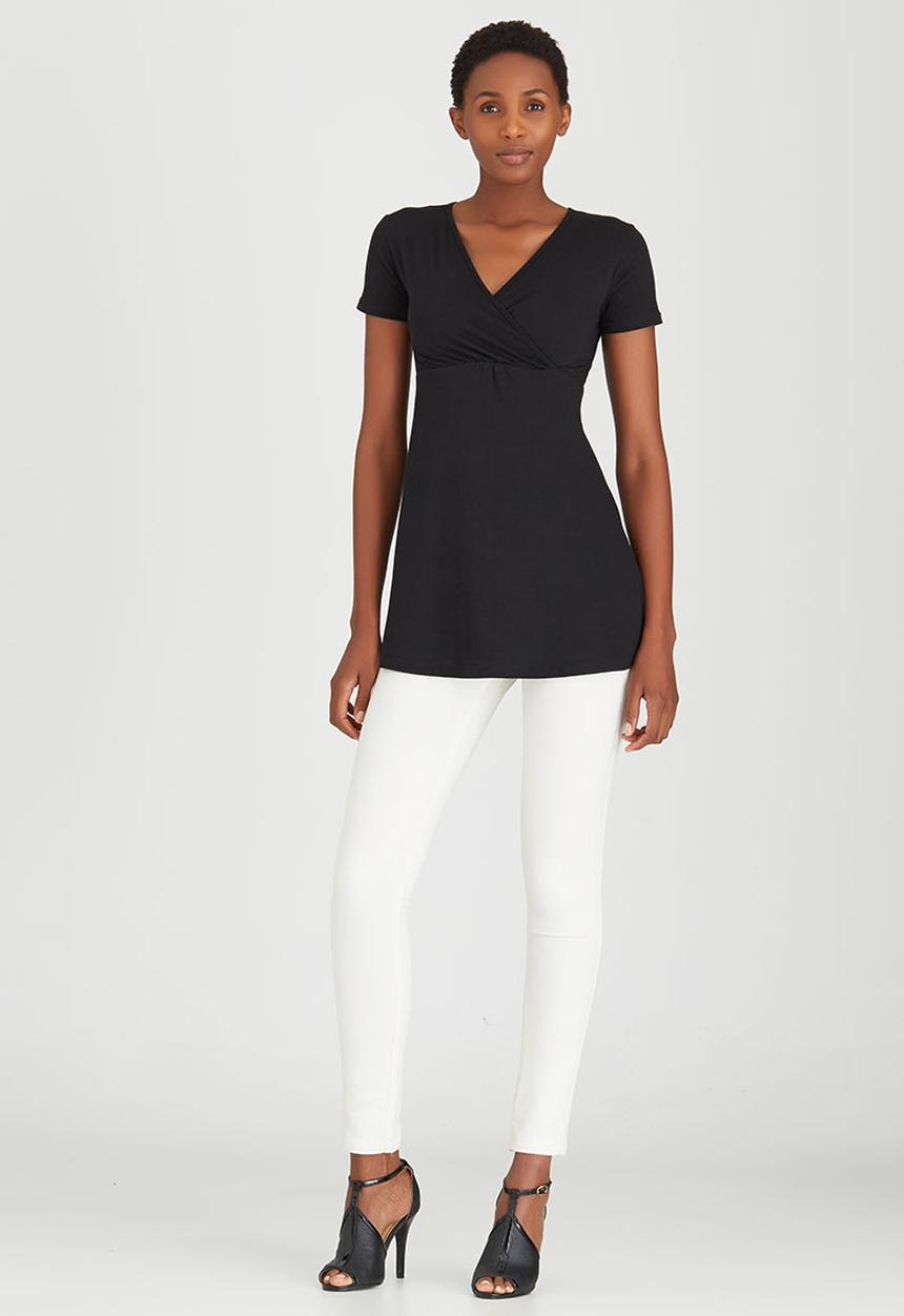 edit - Cross Over Front Tunic Black