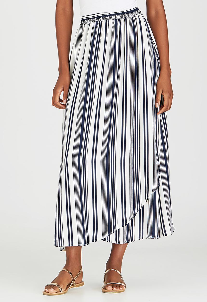 edit - Cross-over Maxi Skirt Blue and White