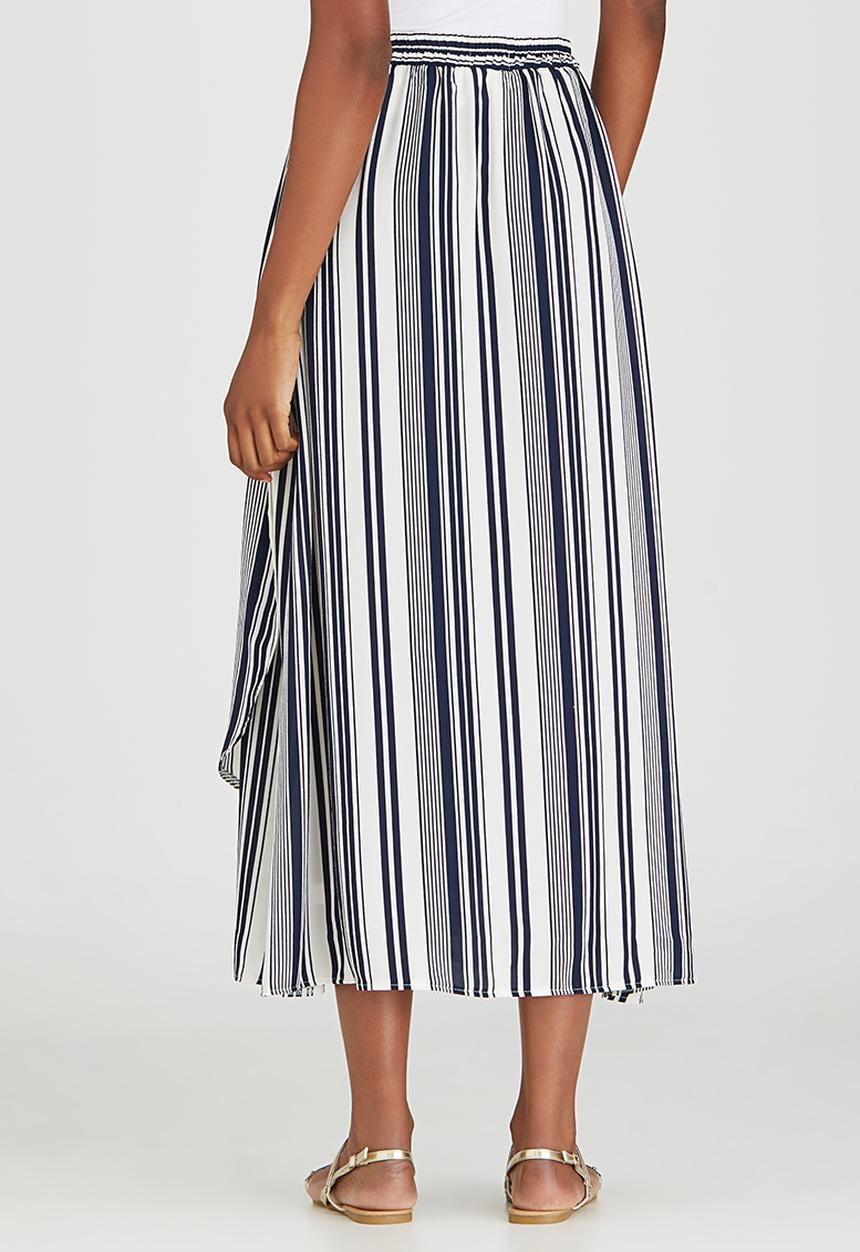edit - Cross-over Maxi Skirt Blue and White