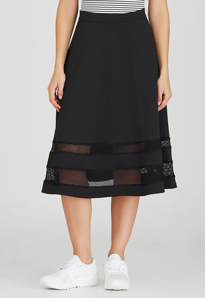 STYLE REPUBLIC - Mesh Inset Midi Skirt Black