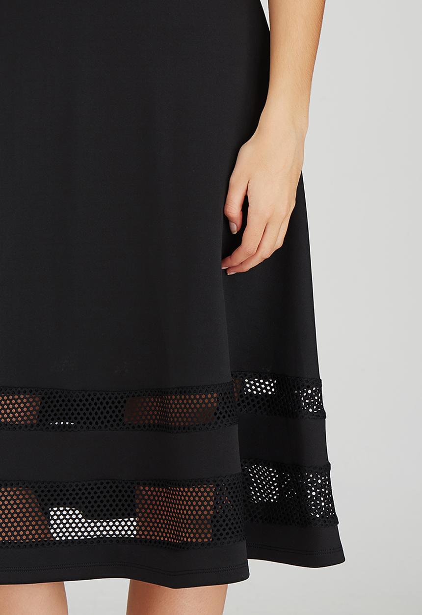 STYLE REPUBLIC - Mesh Inset Midi Skirt Black