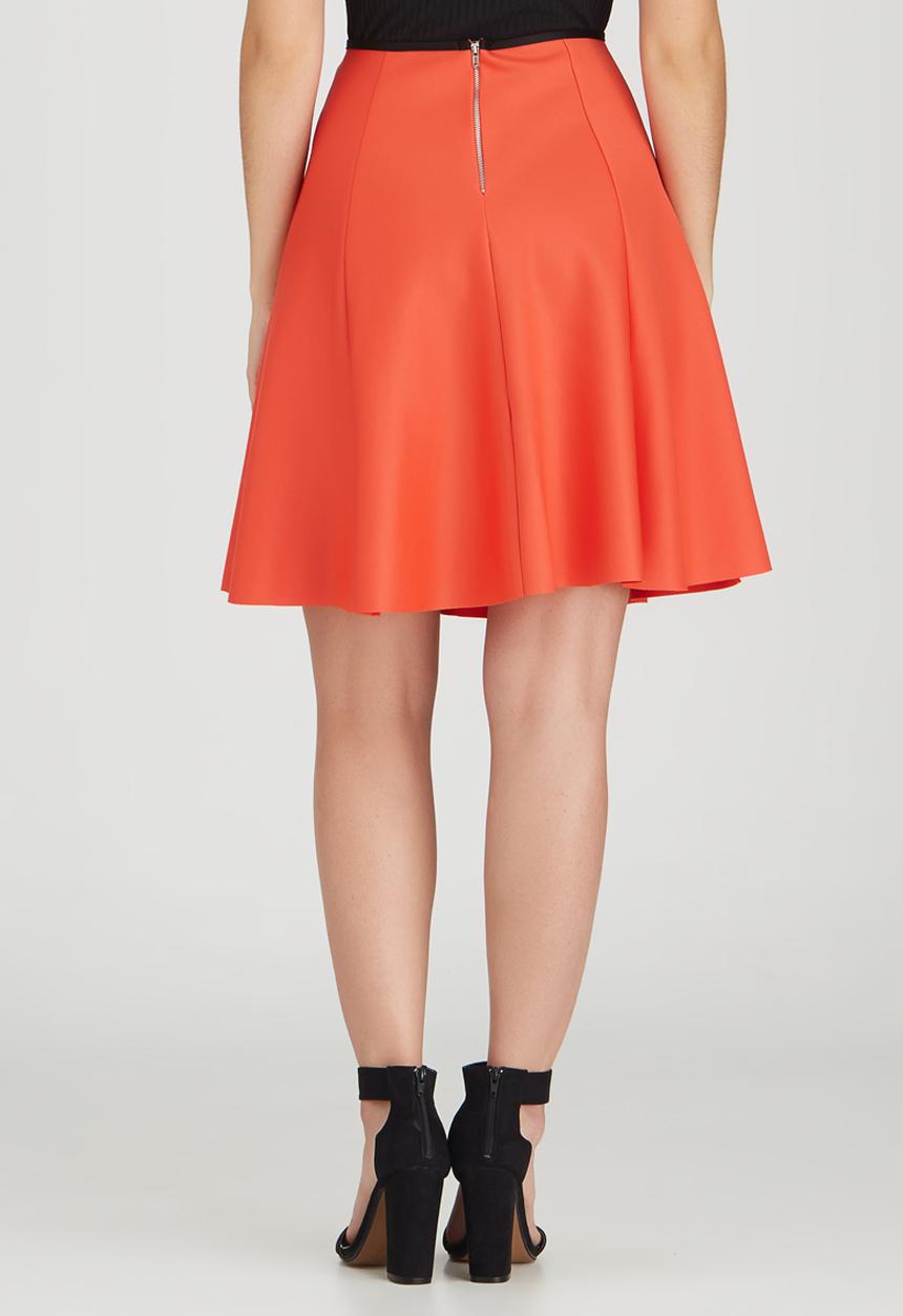 c(inch) - Fit and Flare Midi Skirt Orange