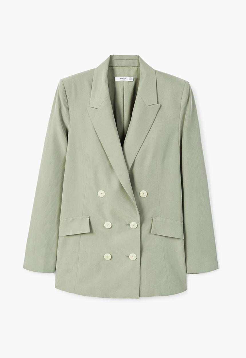 MANGO - Modal-blend Suit Blazer Khaki Green