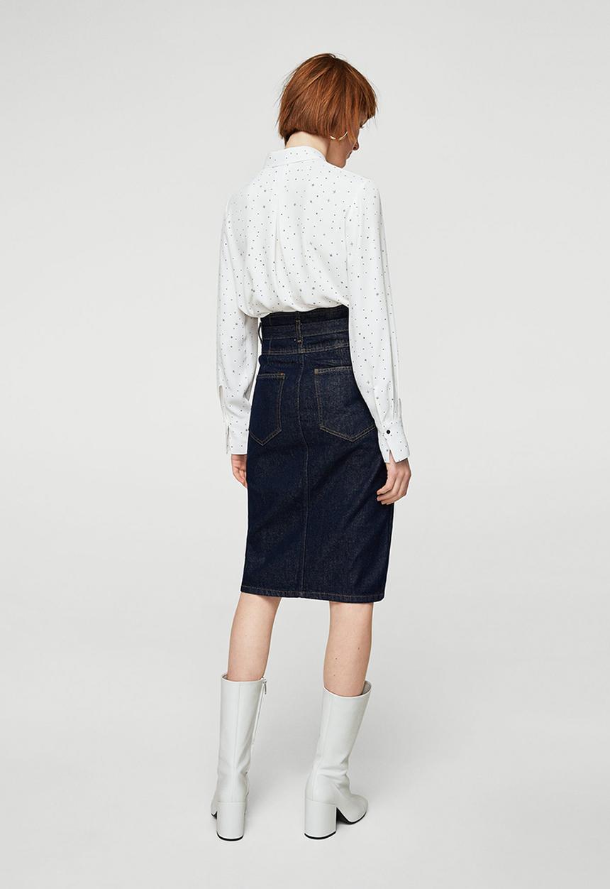 MANGO - Printed Shirt White