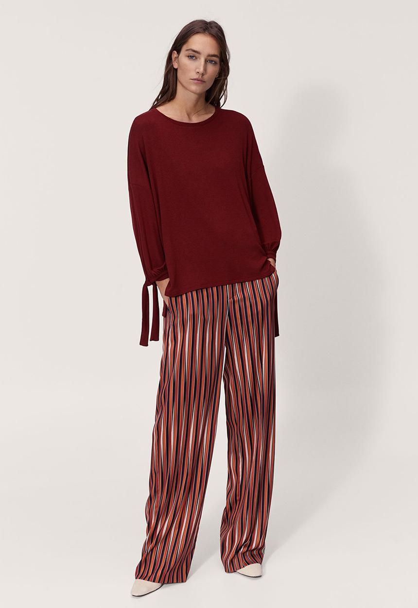 MANGO - Lace-up T-shirt Red
