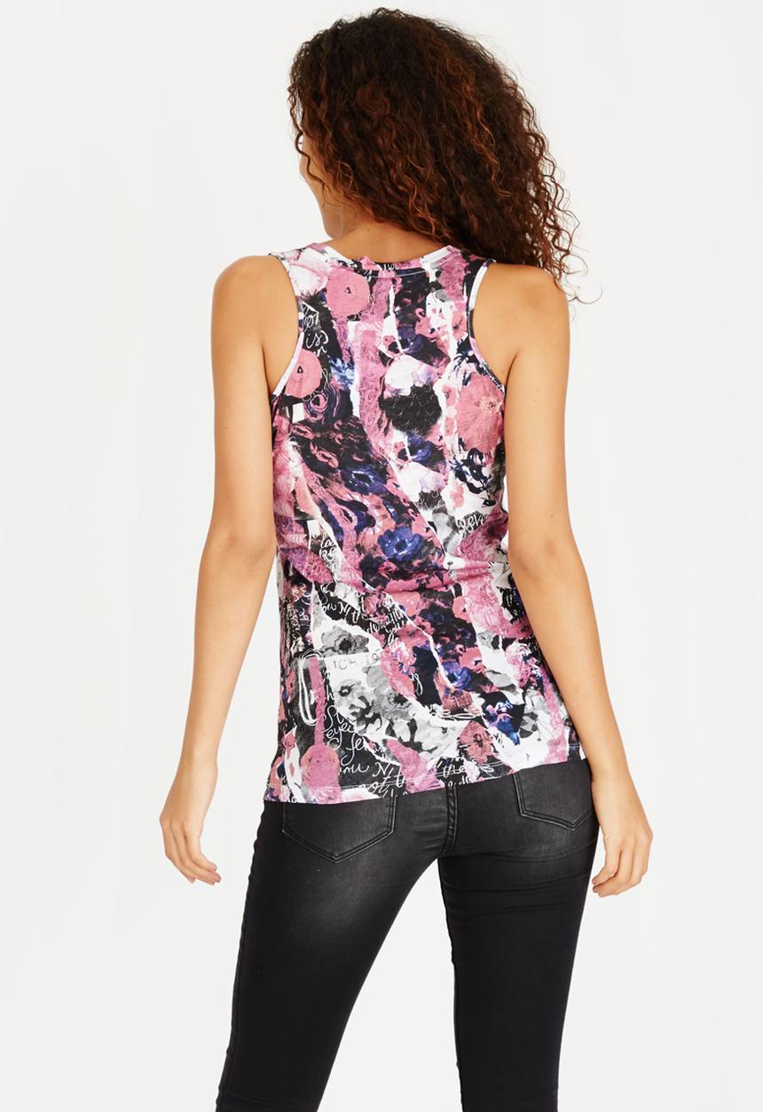 GUESS - Bloom Collage Tank Top Mid Pink