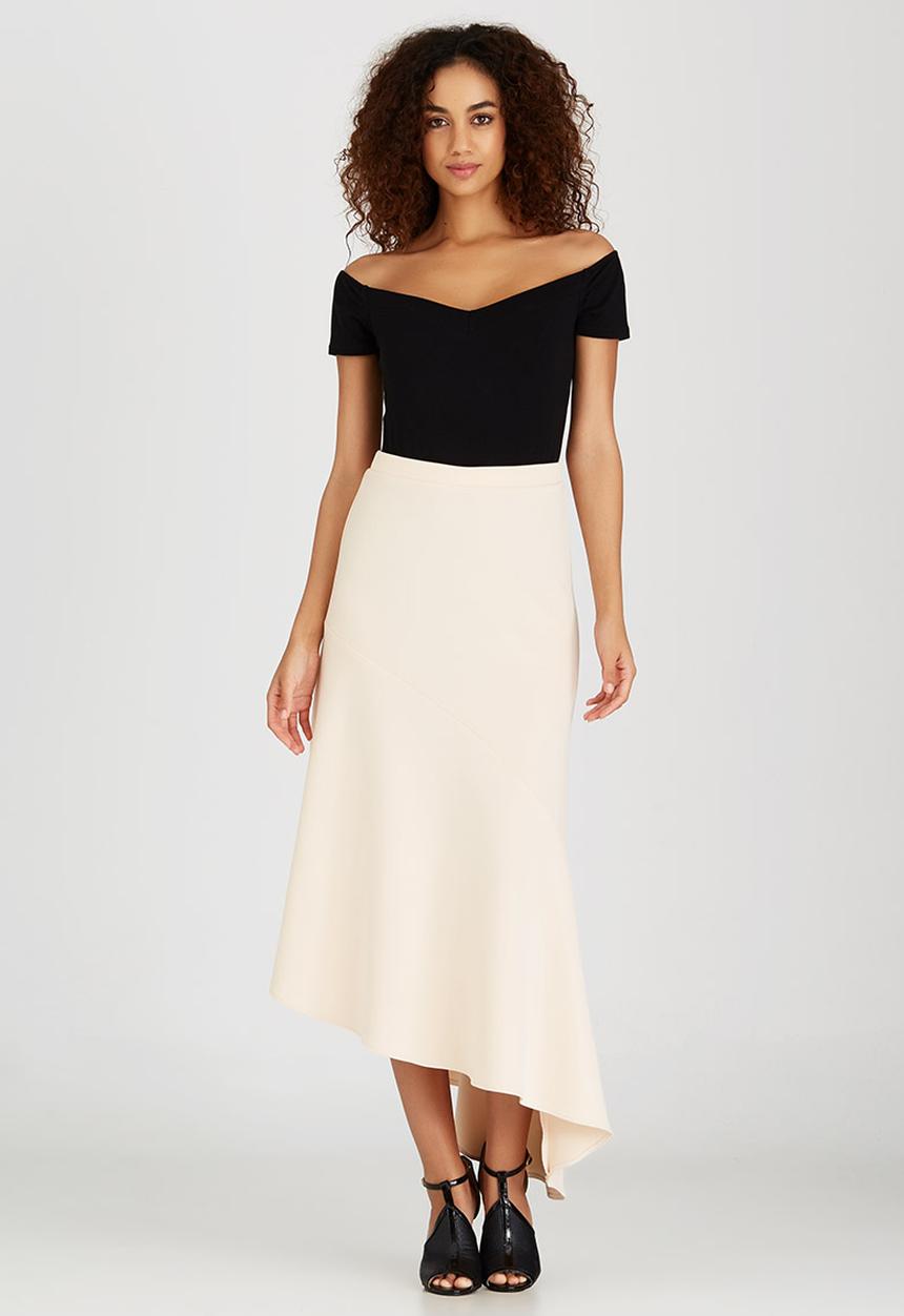 edit - Maxi Skirt with Asymmetrical Hemline Stone