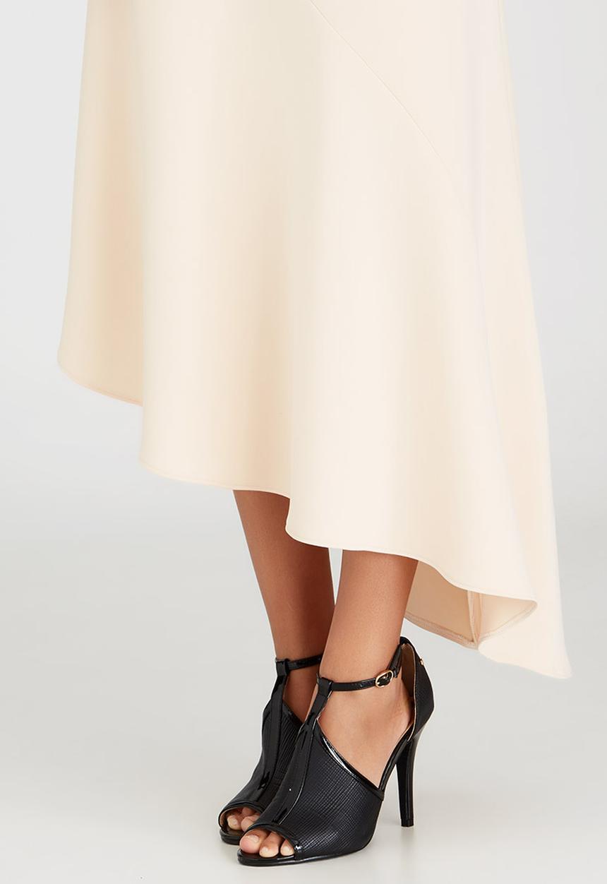 edit - Maxi Skirt with Asymmetrical Hemline Stone