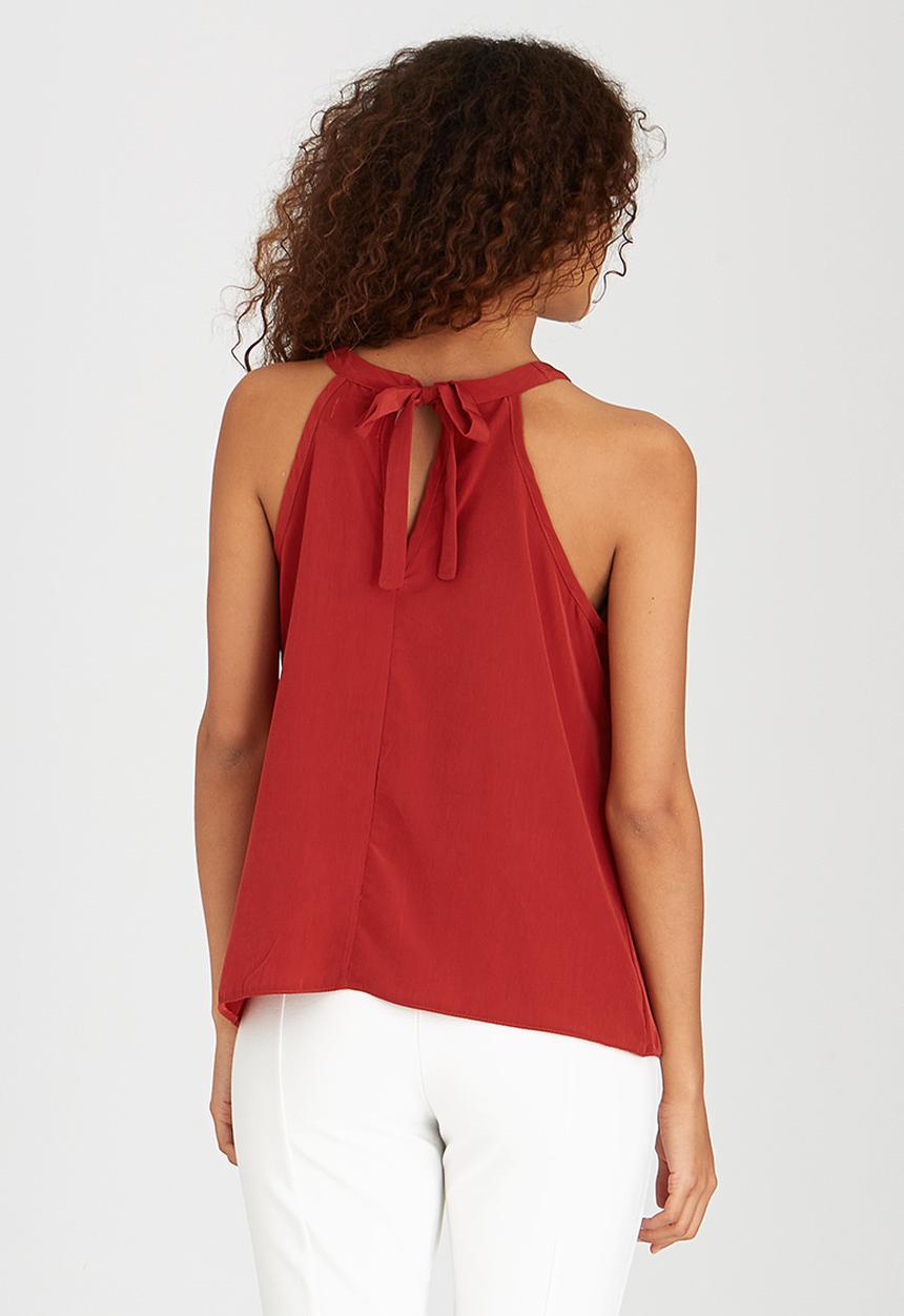 edit - Halterneck Tie-back Cami Mid Brown