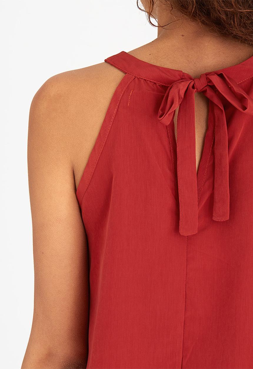 edit - Halterneck Tie-back Cami Mid Brown
