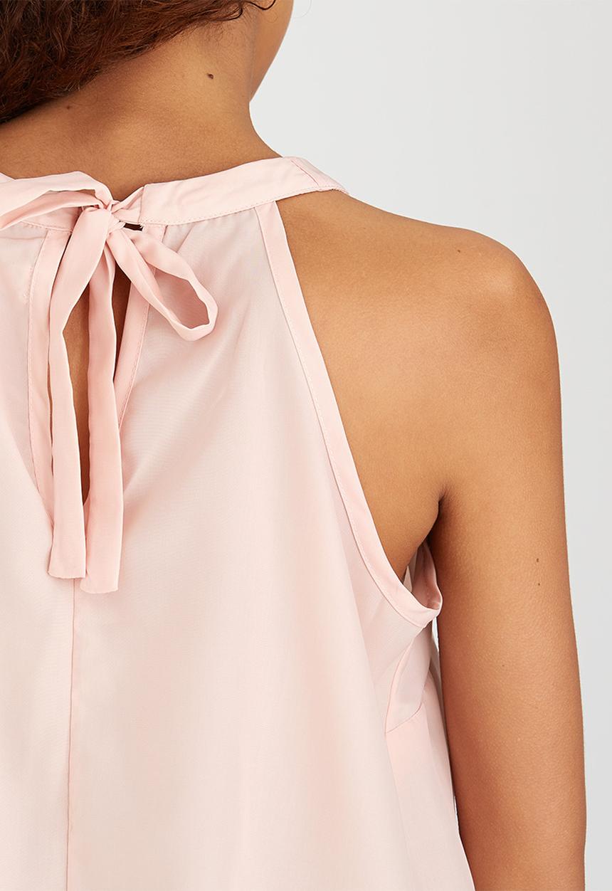 edit - Halterneck Tie-back Cami Pale Pink