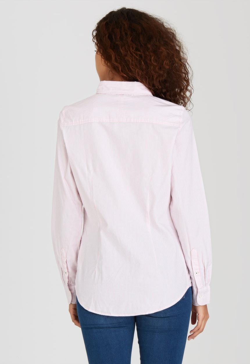 ONLY - Cici Long Sleeve Striped Oxford Shirt Pale Pink