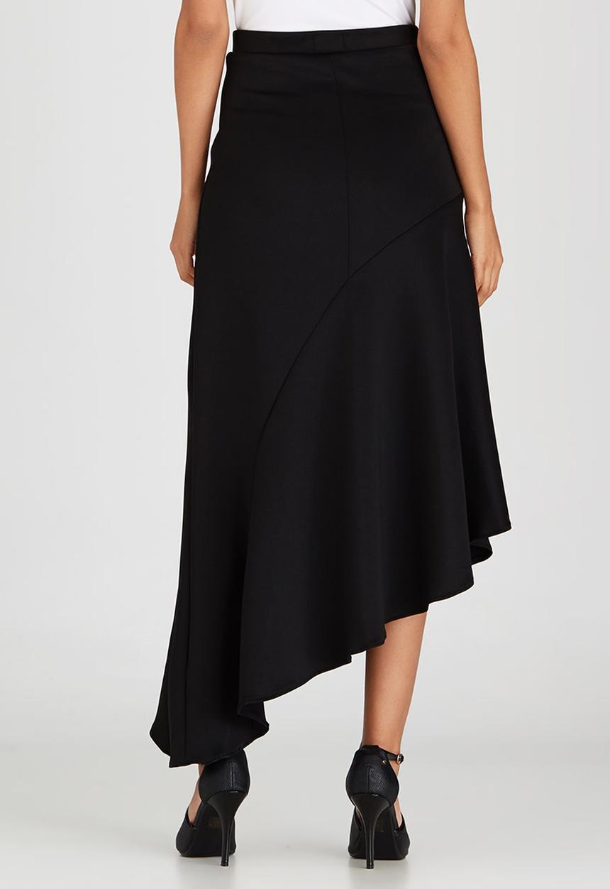 edit - Maxi Skirt with Asymmetrical Hemline Black