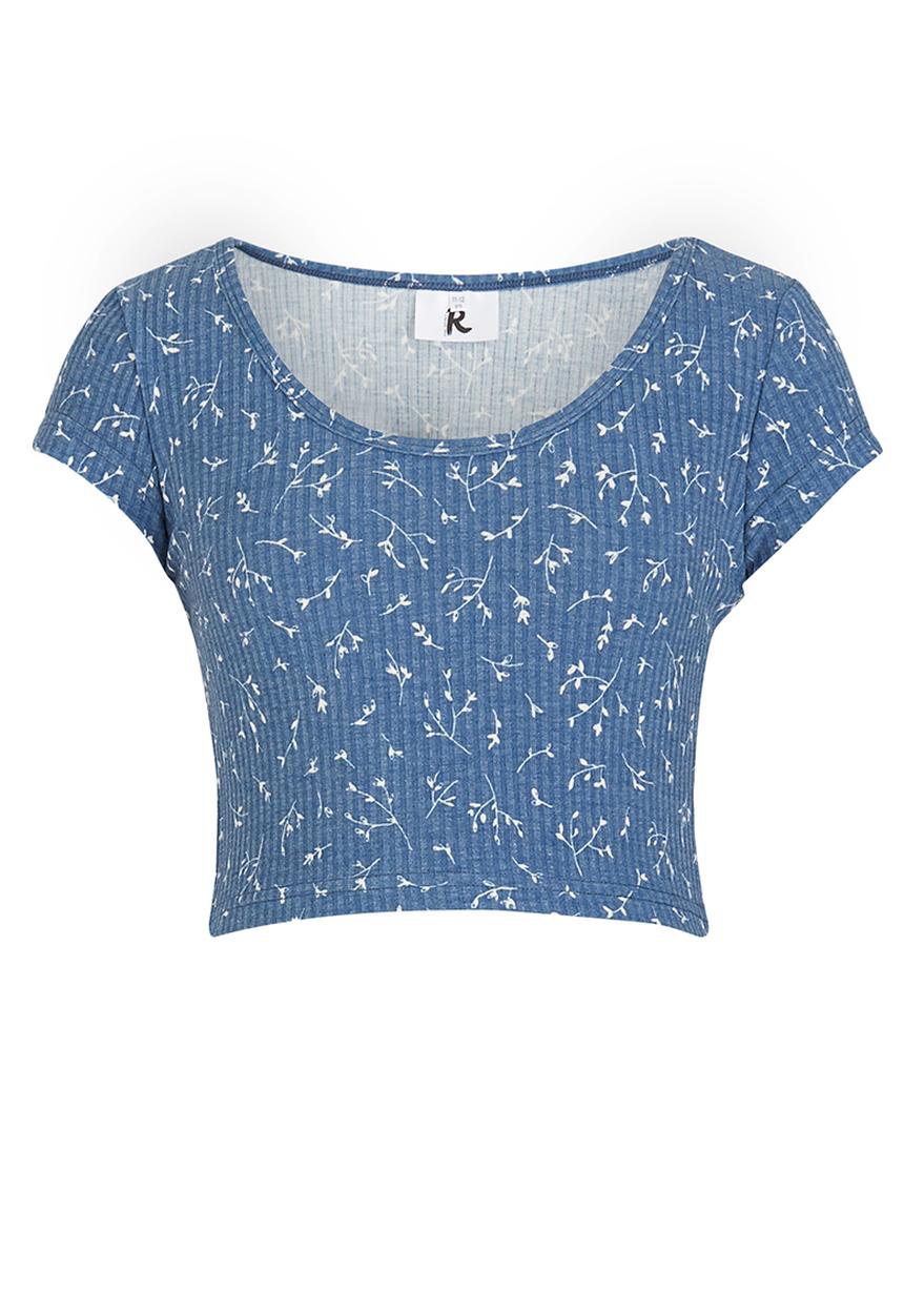 Rebel Republic - Cropped Printed Top Multi-colour