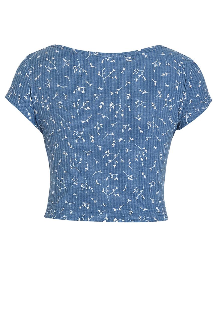 Rebel Republic - Cropped Printed Top Multi-colour