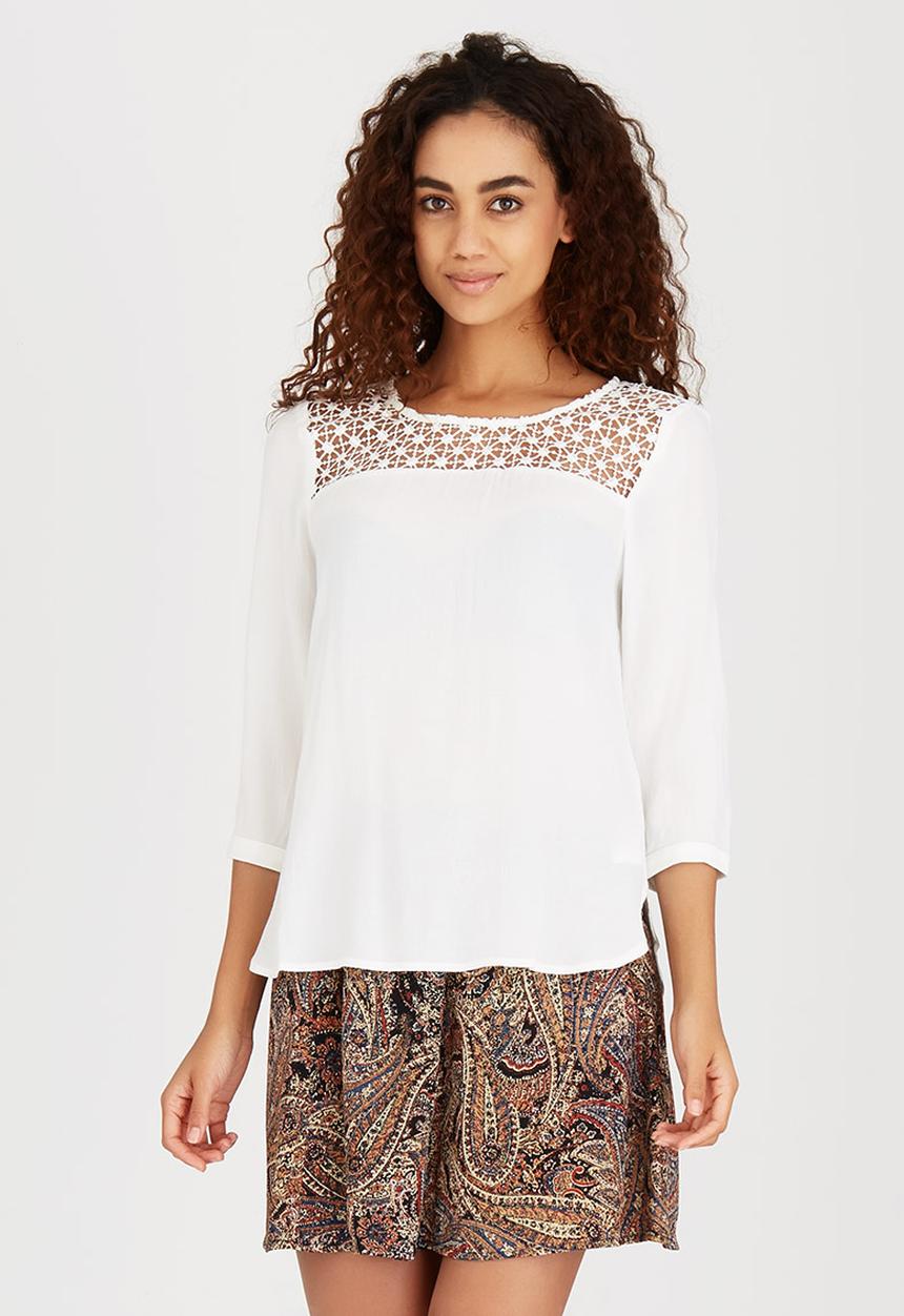 ONLY - Crochet Insert Tunic White