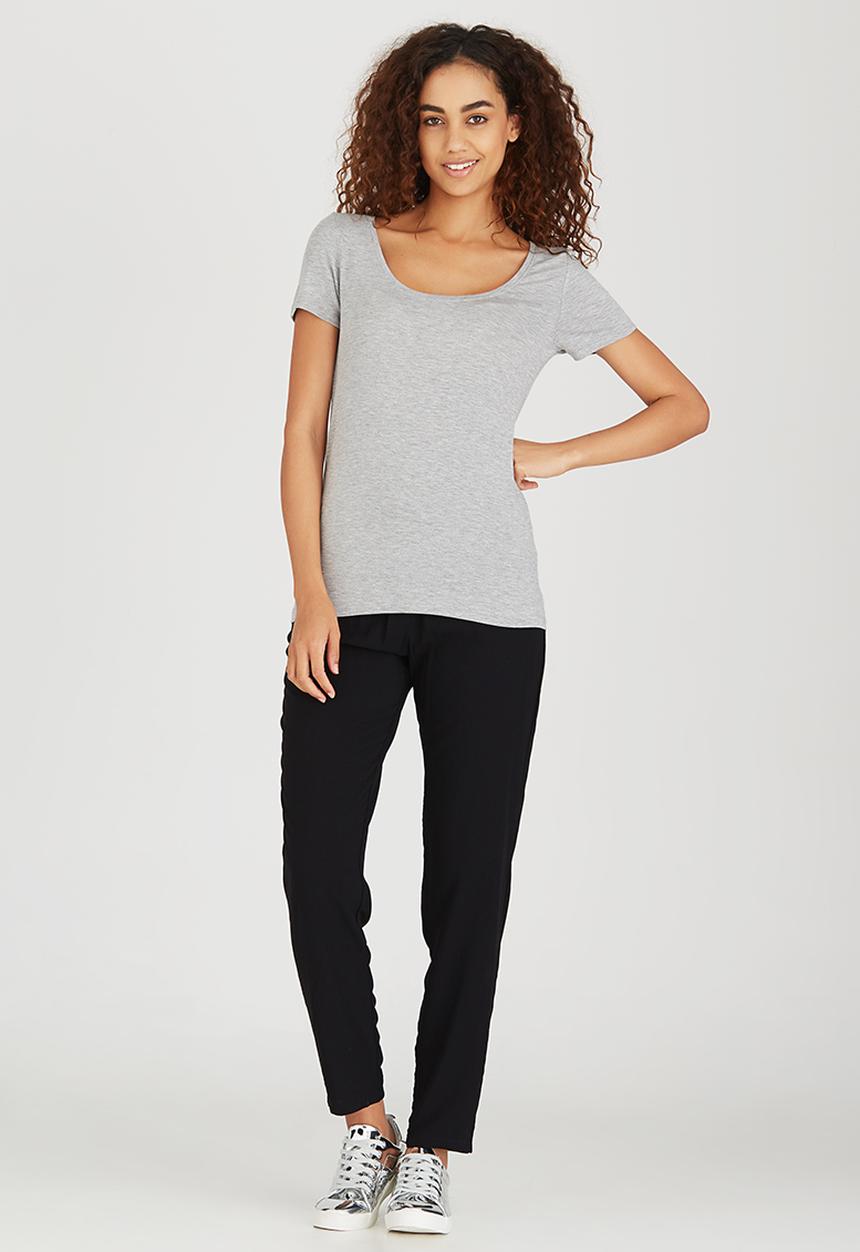 ONLY - Jewel Round Neck Tee Pale Grey