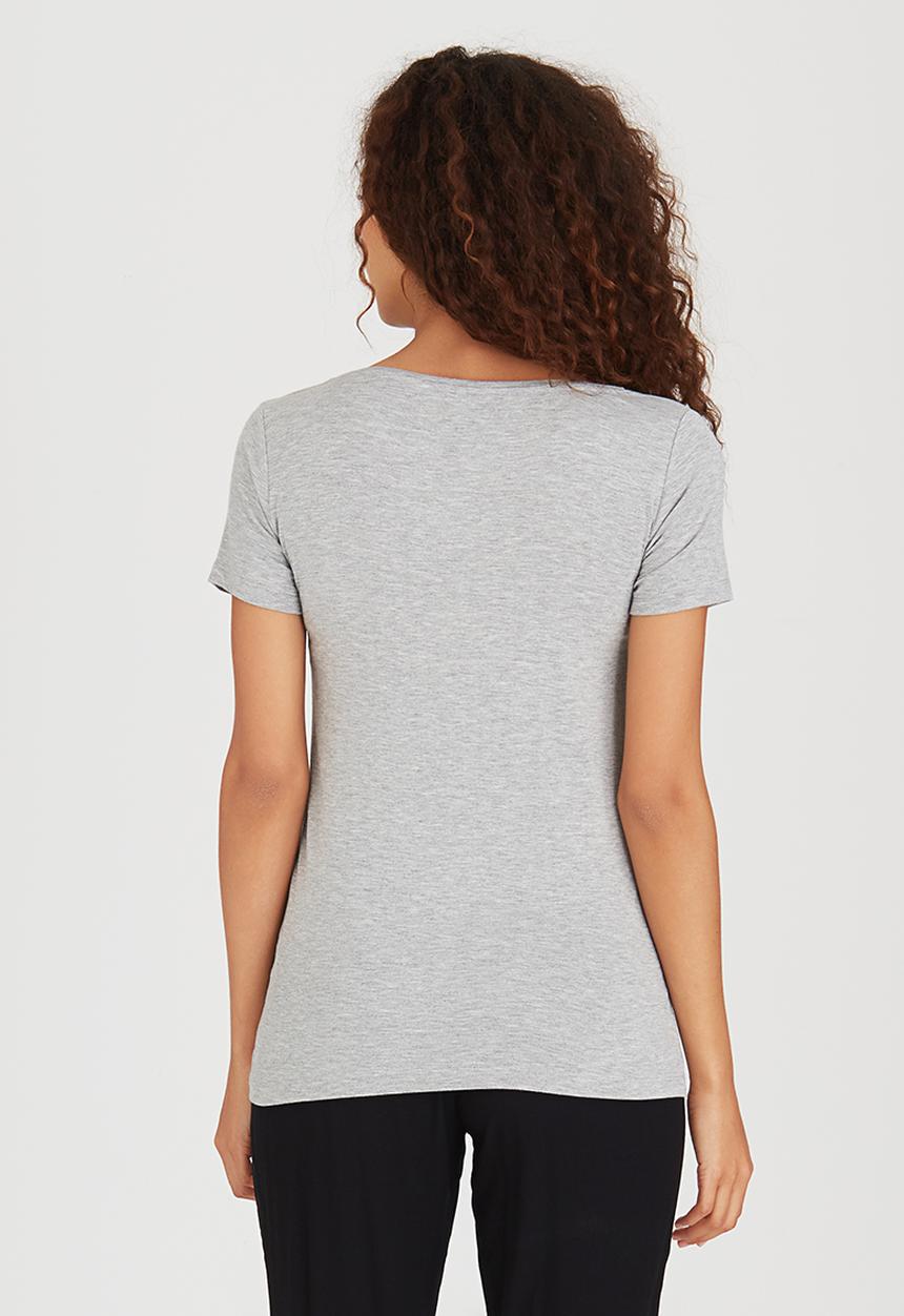 ONLY - Jewel Round Neck Tee Pale Grey