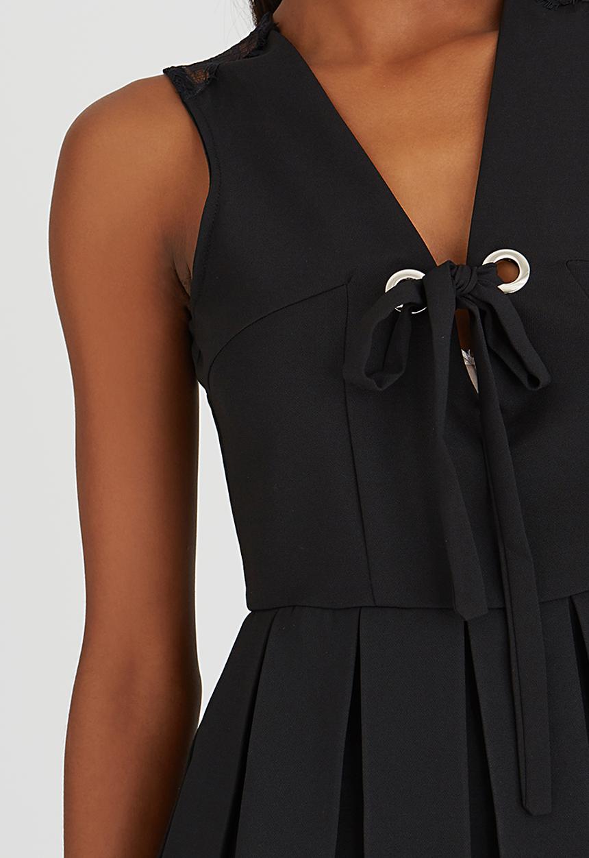 Sassoon - After Dark Pleated Peplum Top Black