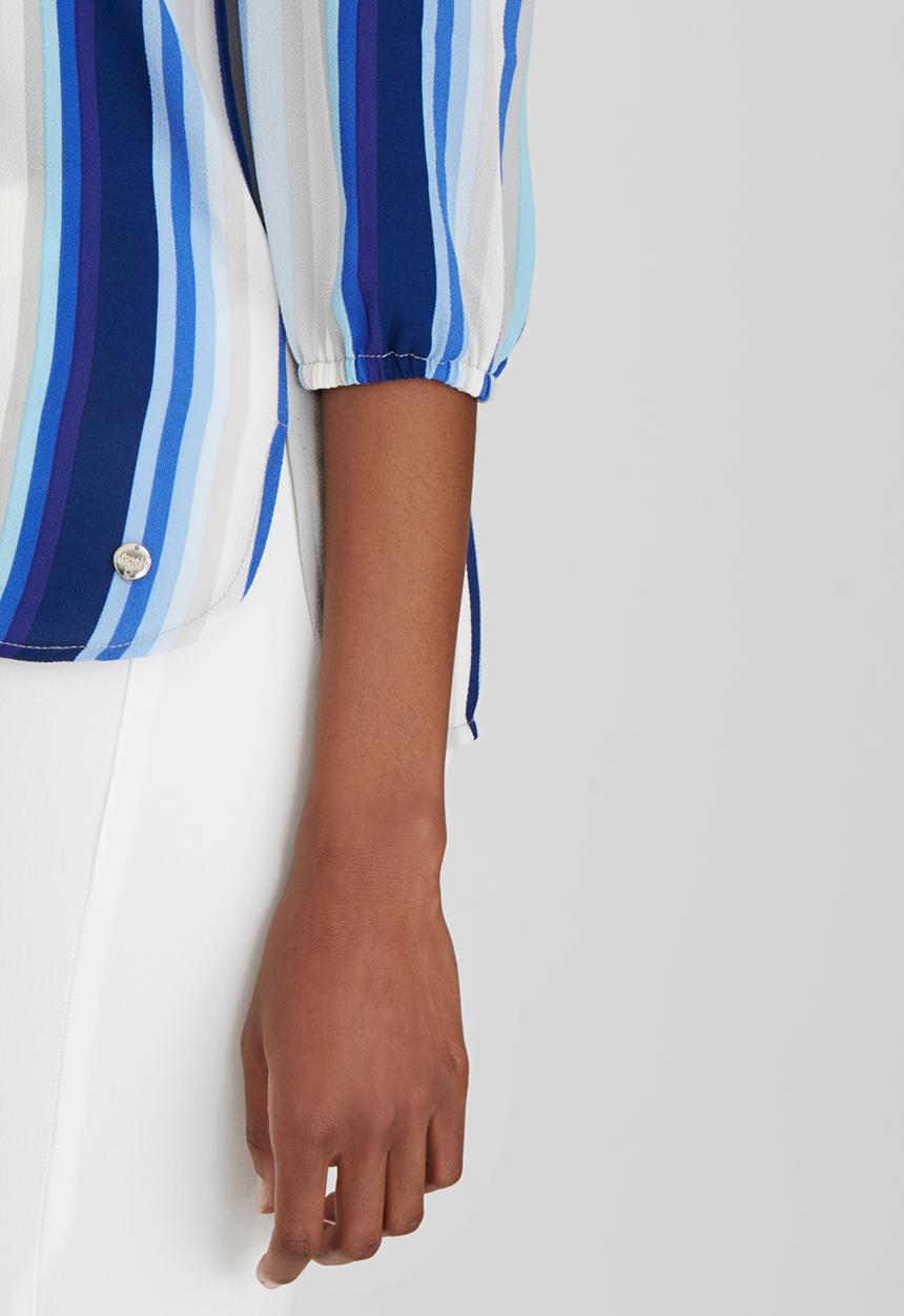 Sassoon - Sunday Blues Striped Off-the-shoulder Top Mid Blue