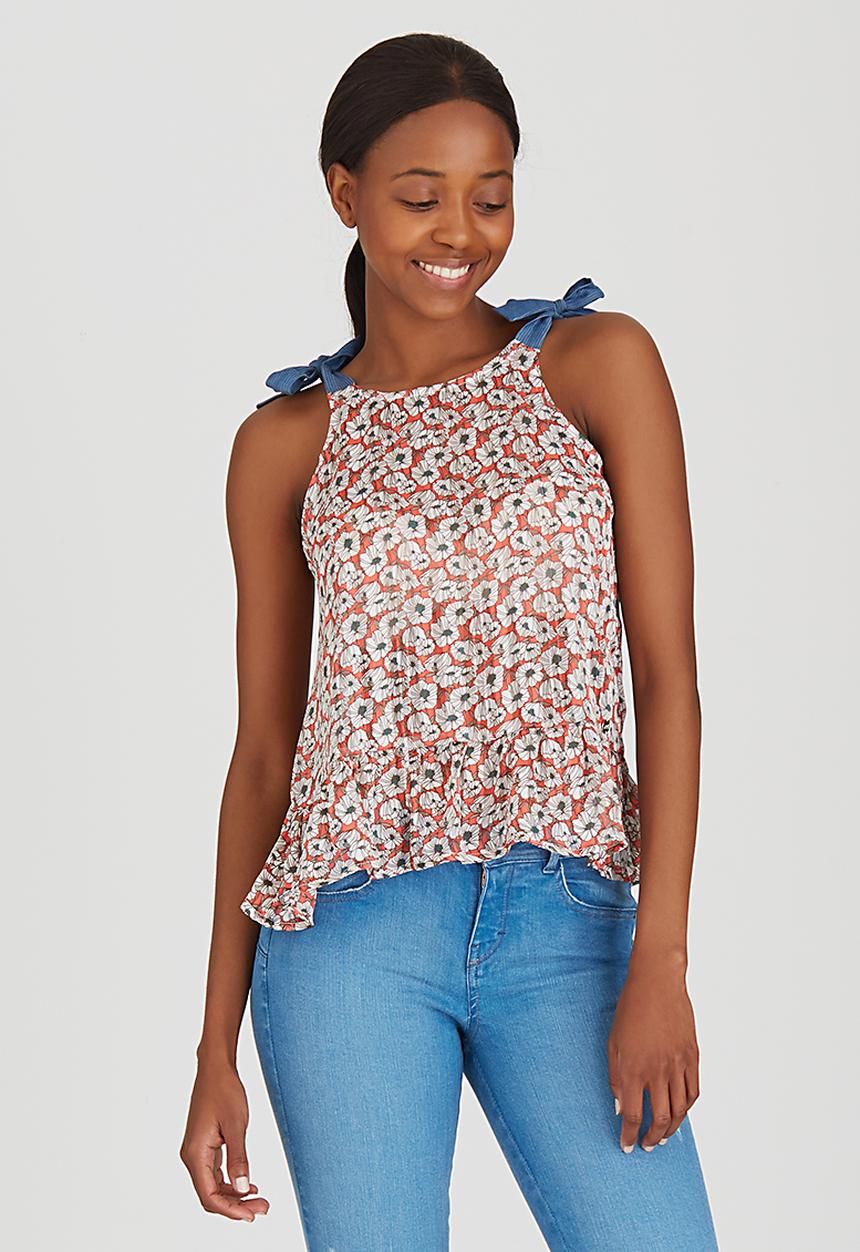 Sassoon - Forever Bow A-Line Shell Top Red