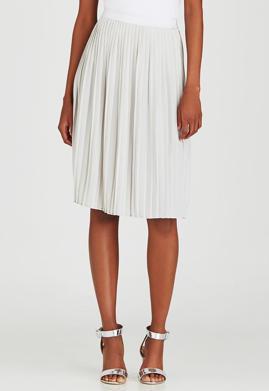 Sassoon - Pleated Midi Skirt Stone