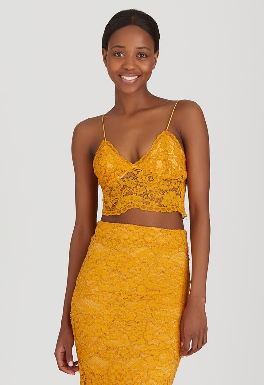 Fashion Union - Pepper Lace Detail Cami Gold