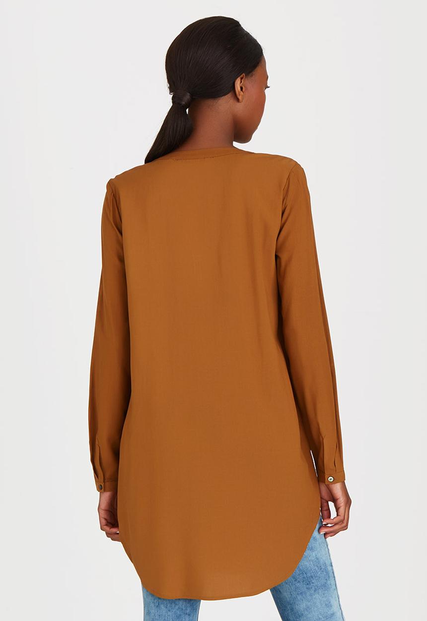 ONLY - Long Tunic Shirt Mid Brown