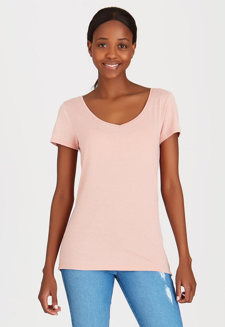 ONLY - Truly V-neck Tee Pale Pink