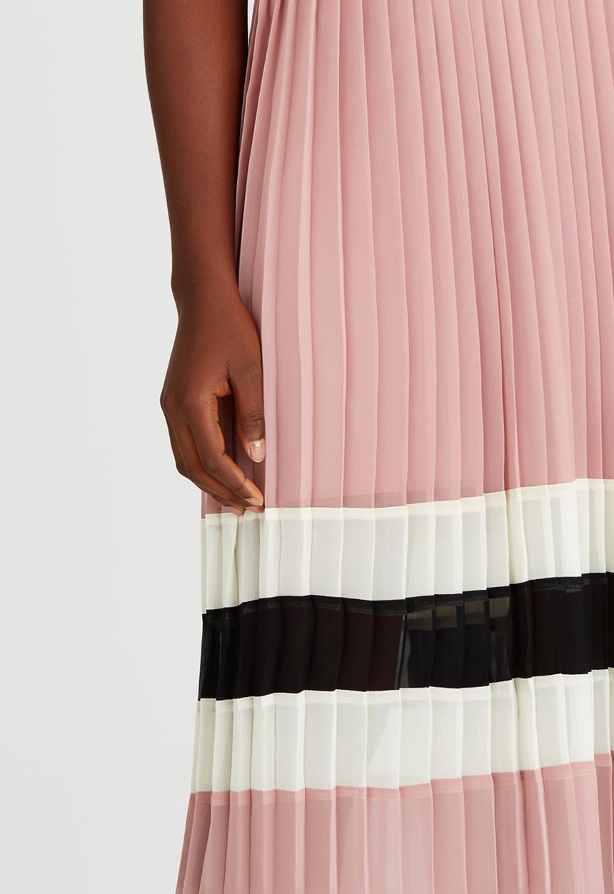 STYLE REPUBLIC - Pleated Midi Skirt Pale Pink