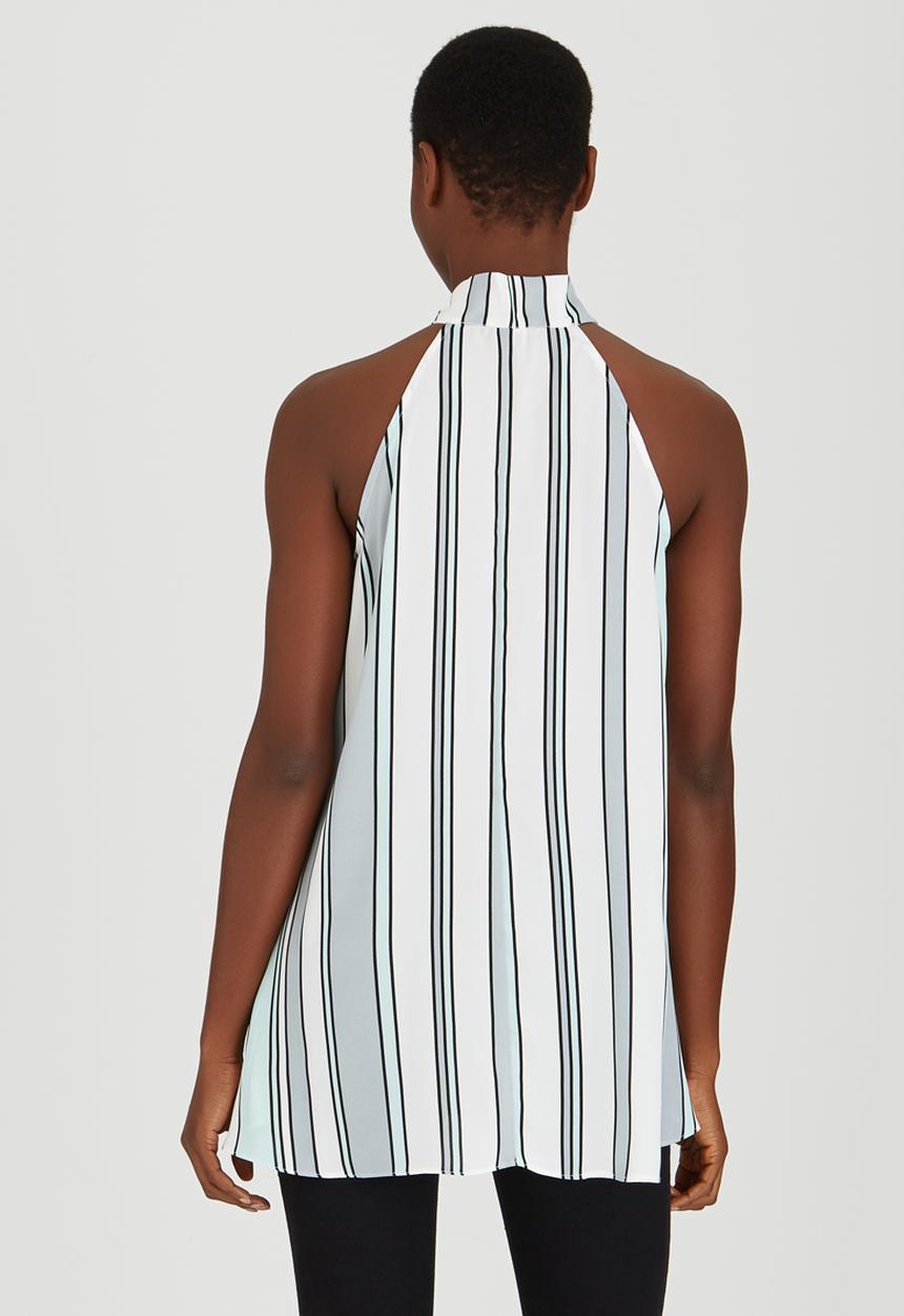 STYLE REPUBLIC - Kitty Bow Tunic Blue and White
