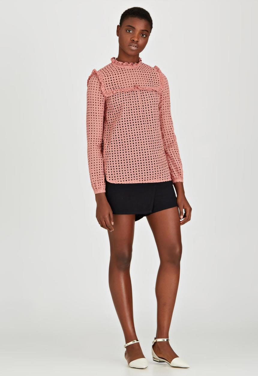 Fashion Union - Colby Anglaise Blouse Rose