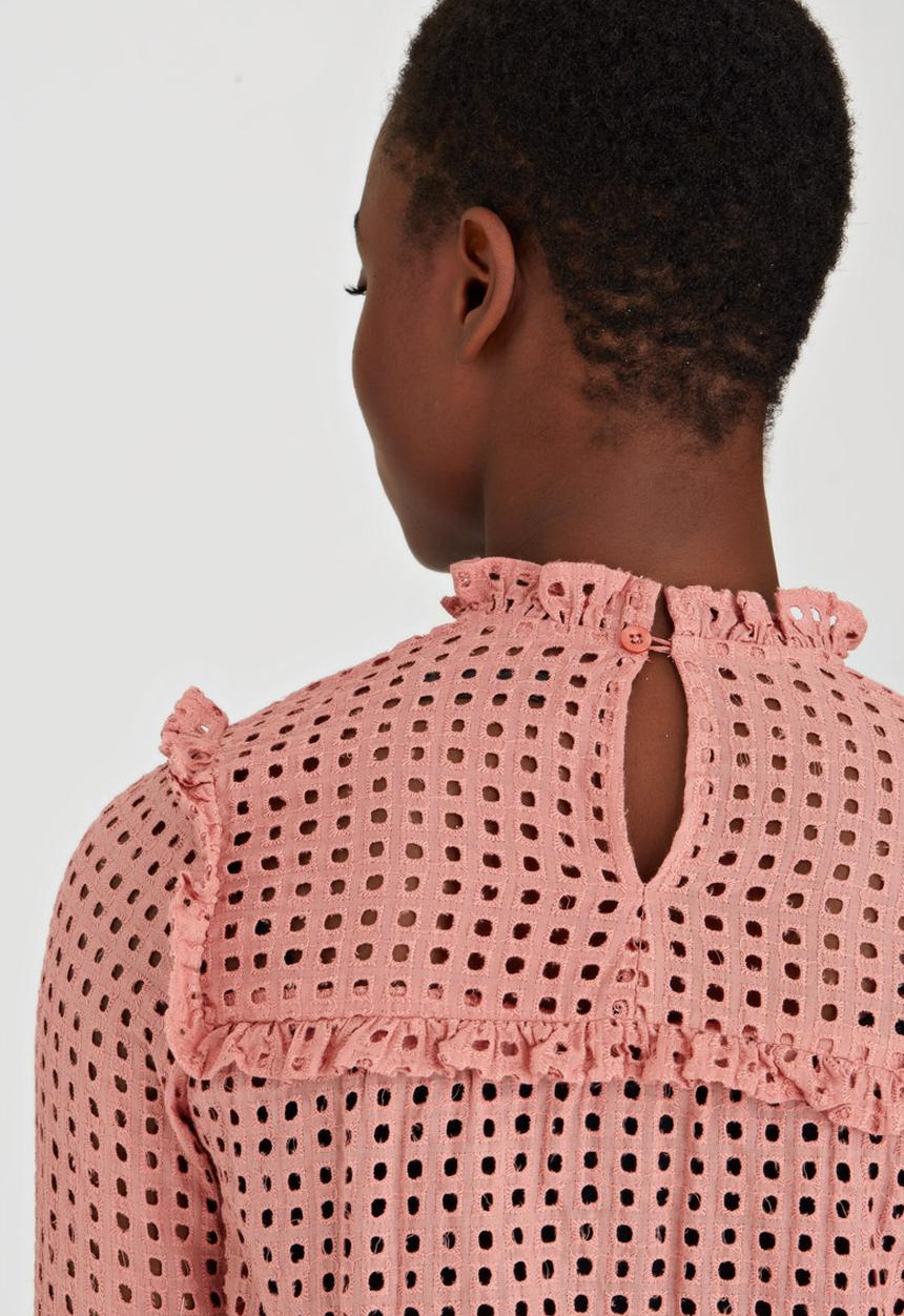 Fashion Union - Colby Anglaise Blouse Rose