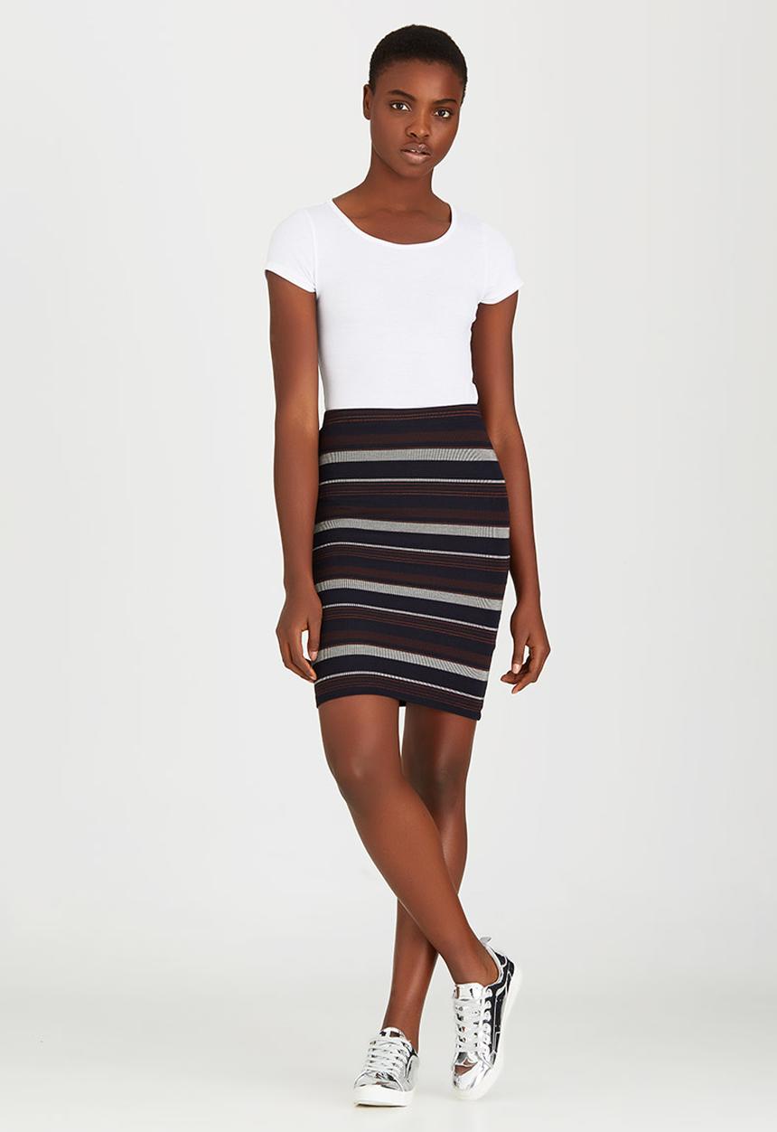 ONLY - Knee Length Essential Skirt Black and Grey