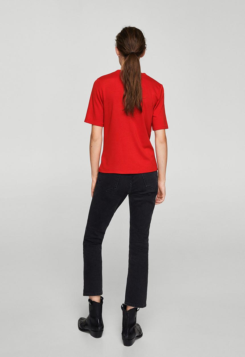 MANGO - Side Snap T-shirt Red