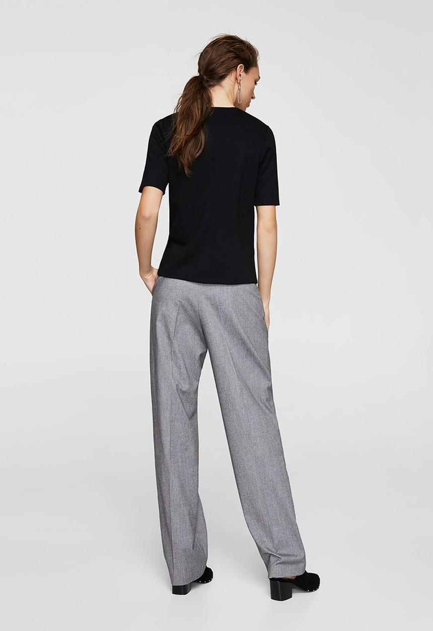 MANGO - Side Snap T-shirt Black