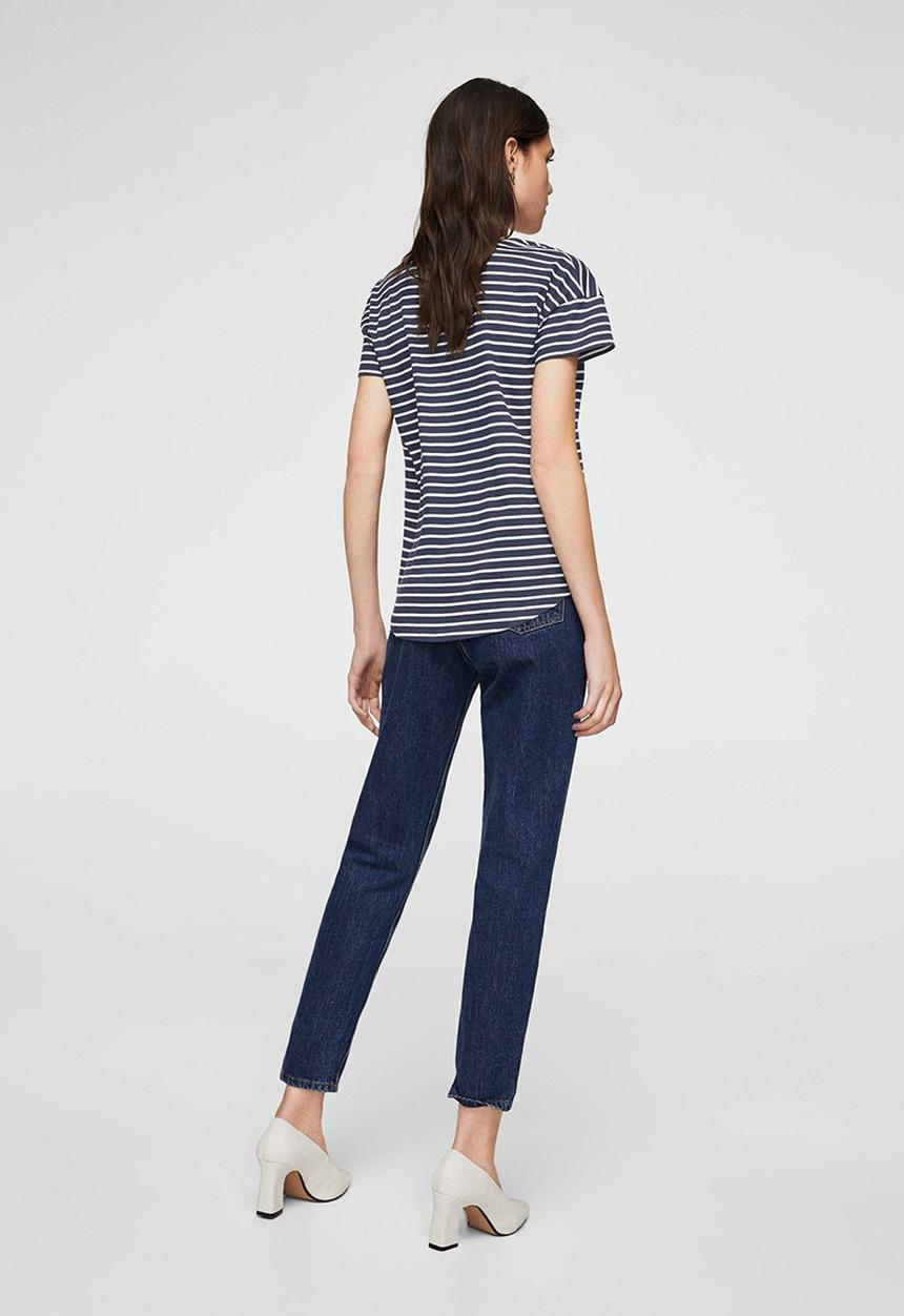 MANGO - Organic Cotton T-shirt Navy