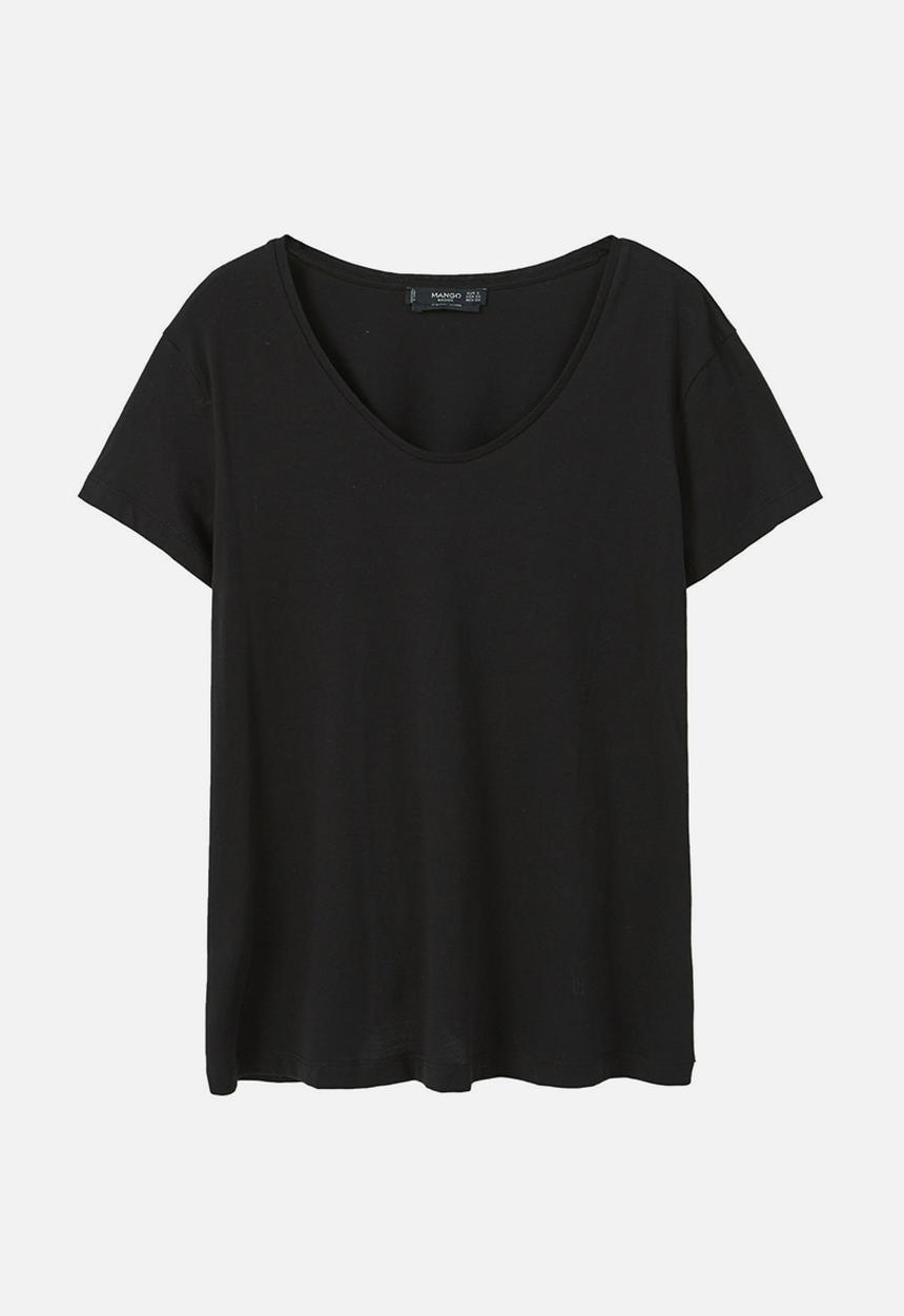 MANGO - Organic Cotton T-shirt Black