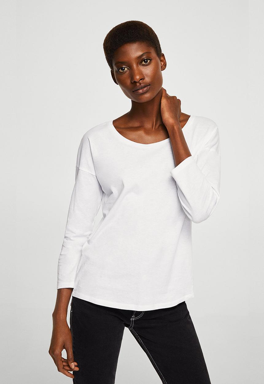 MANGO - Long Sleeve T-shirt White