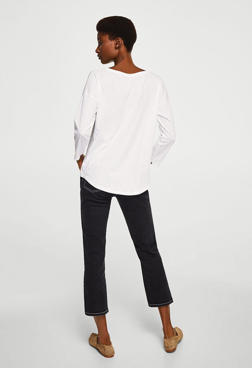 MANGO - Long Sleeve T-shirt White