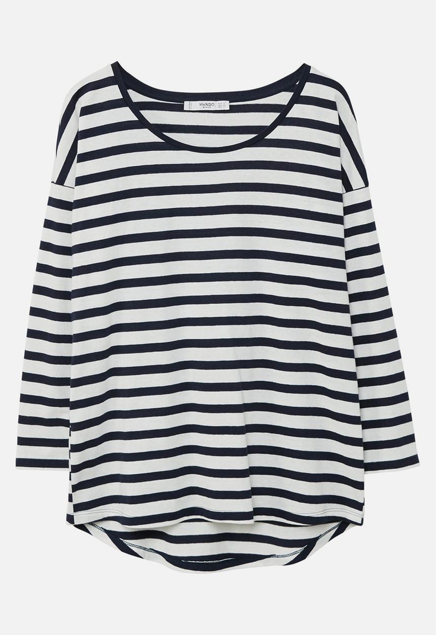 MANGO - Long Sleeve T-shirt Navy